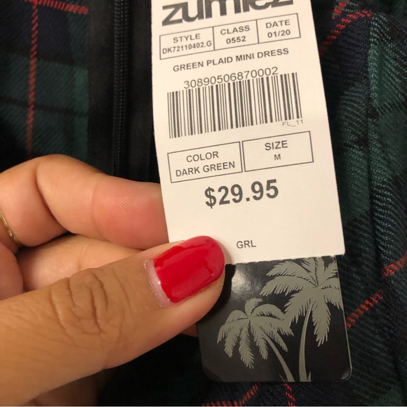 Zumiez Dresses Zumiez Green Plaid Dress Brand New With Tags Poshmark